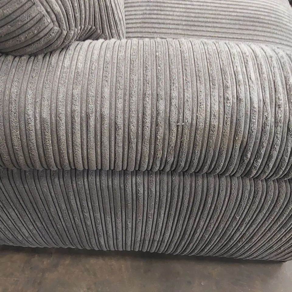 AMALFI STANDARD BACK FABRIC RIGHT HAND 3 SEATER CHAISE SOFA - CHARCOAL 