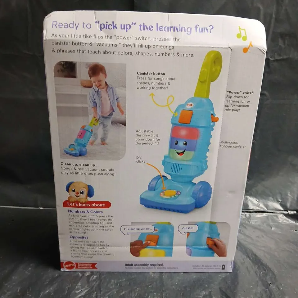 FISHER-PRICE LAUGH & LEARN LIGHT-UP LEARNING VACUUM – BOXED TOY (12–36 MONTHS)