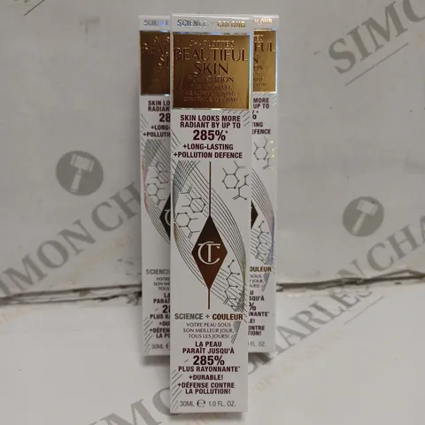 3 BOXED CHARLOTTE TILBURY BEAUTIFUL SKIN FOUNDATION TO INCLUDE 2 NEUTRAL, 3 NEUTRAL, 7 NEUTRAL 