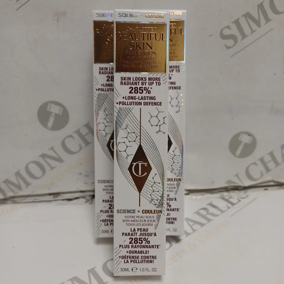 3 BOXED CHARLOTTE TILBURY BEAUTIFUL SKIN FOUNDATION TO INCLUDE 2 NEUTRAL, 3 NEUTRAL, 7 NEUTRAL 