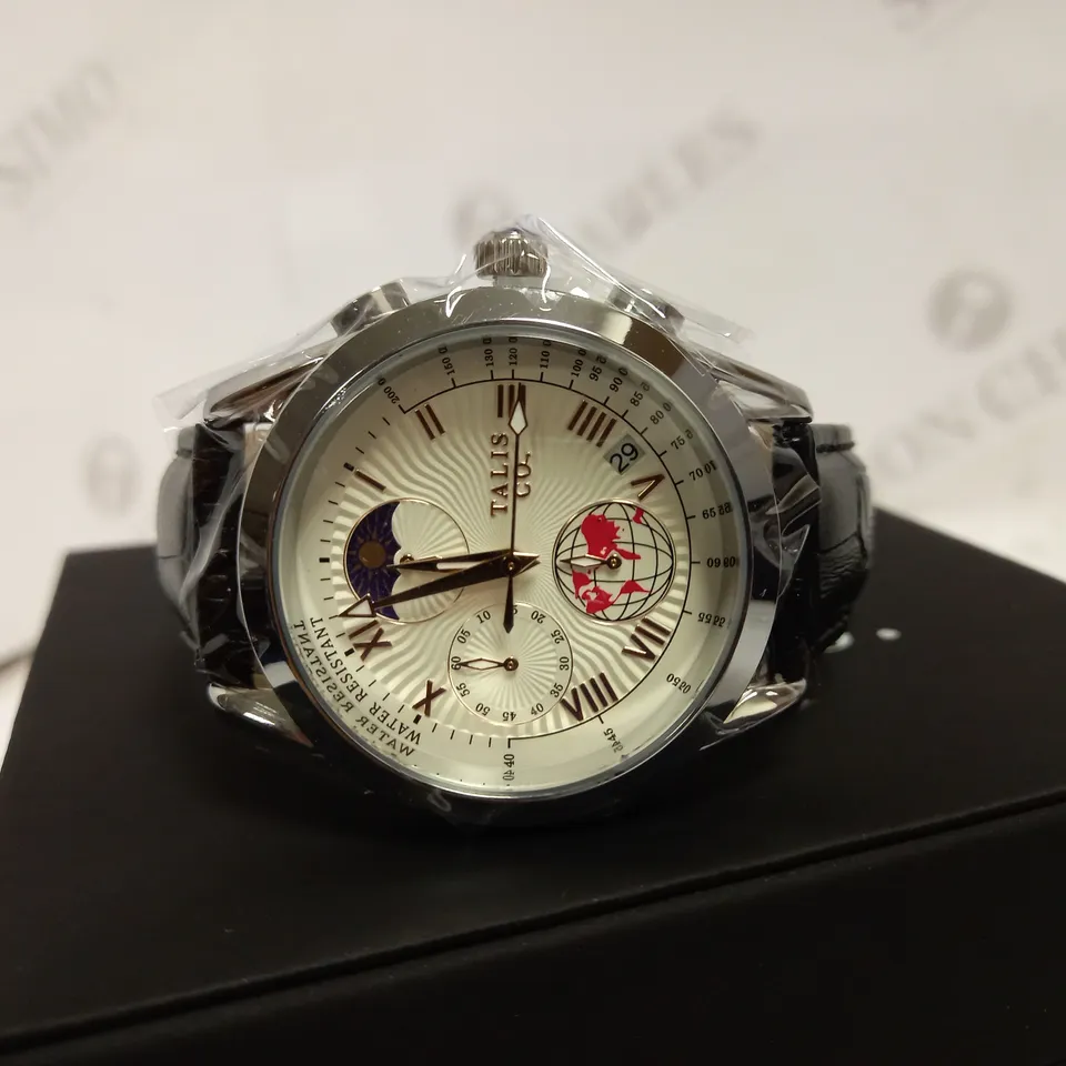 TALIS CO TRIPLE DIAL LEATHER STRAP WATCH RRP £550
