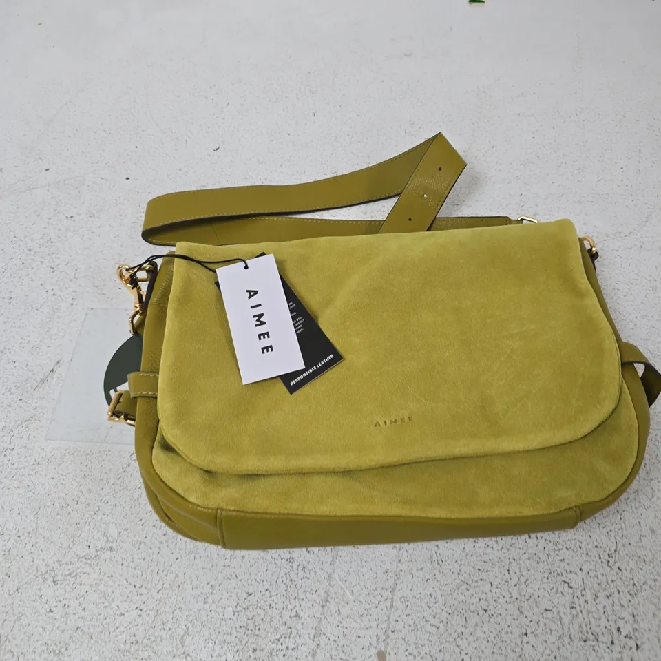 AIMEE SUEDE EFFECT GREEN HANDBAG 