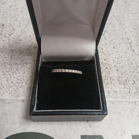 DIAMONIQUE 0.3CT TW PLATINUM PLATED MINI ICON RING STERLING SILVER