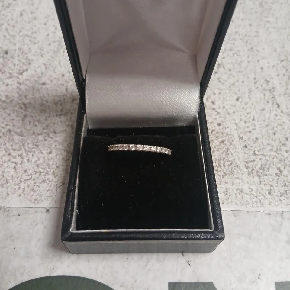 DIAMONIQUE 0.3CT TW PLATINUM PLATED MINI ICON RING STERLING SILVER 