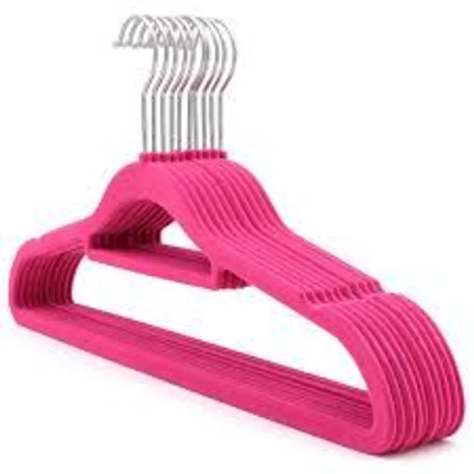 PACK OF 20 PINK NON-SLIP SPACE SAVING VELVET CLOTHES GARMENT COAT SUIT HANGERS
