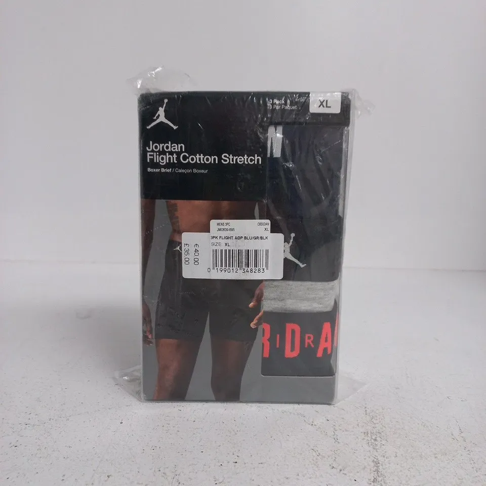 JORDAN FLIGHT STRETCH COTTON BOXER BRIEFS XL  3 PACK