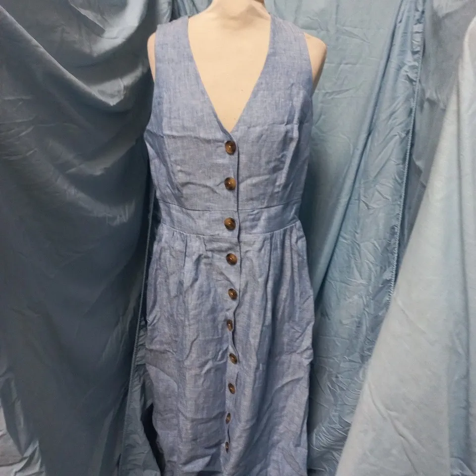 BODEN WOMEN’S BUTTON-FRONT CHAMBRAY DRESS, UK 12R