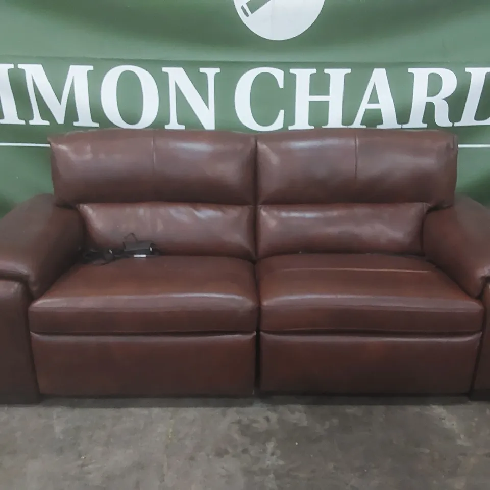 QUALITY DESIGNER ITALIAN MADE GRADO LARGE 3 SEATER ELECTRIC RECLINER LEATHER UPHOLSTERED SOFA 