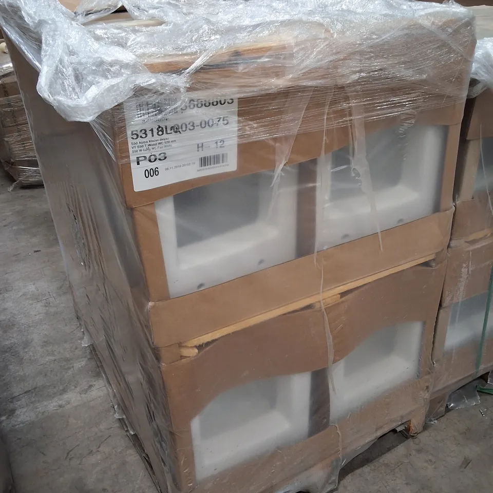 PALLET CONTAINING APPROXIMATELY 12 VITRA S50 WALL-HUNG WC PAN, 52CM