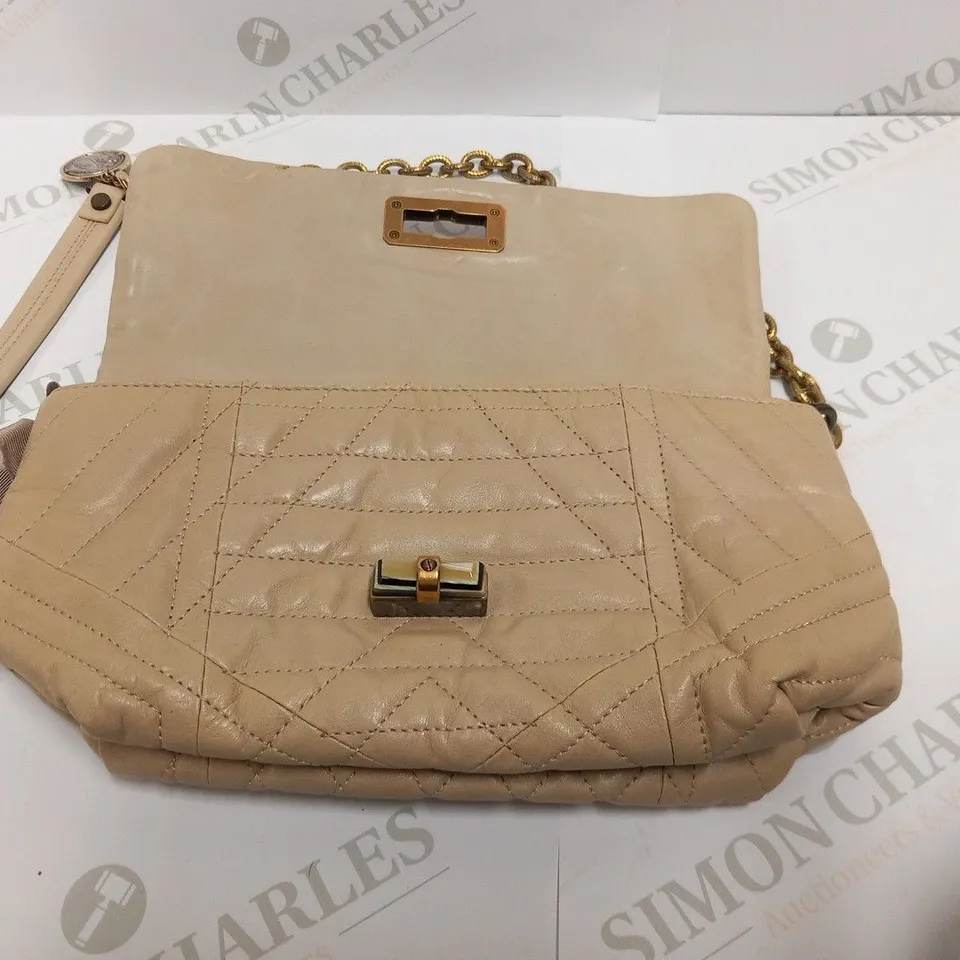 LANVIN PARIS BEIGE LEATHER HANDBAG
