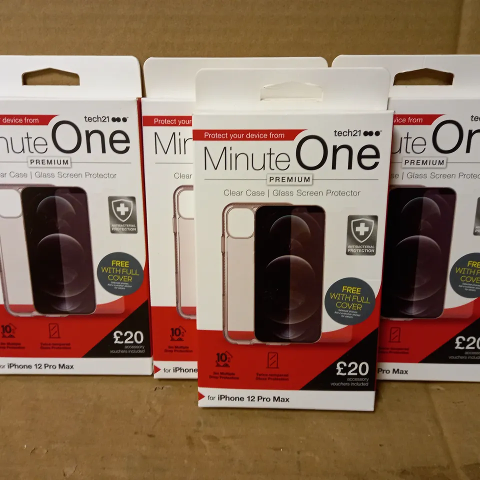 LOT OF 4 MINUTE ONE CLEAR CASES FOR IPHONE 12 PRO MAX