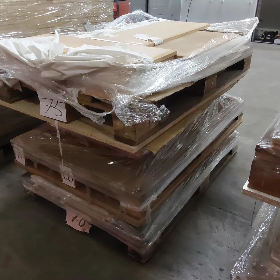 PALLET OF APPROXIMATELY 30 BRAND NEW KINNAIRD BEECH KITCHENS/BEDROOM REPLACEMENT CABINET DOOR/DRAWER/END PANELS IN ASSORTED SIZES TO INCLUDE;