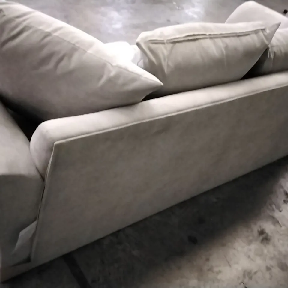 QUALITY BRITISH DESIGNER DURY 3 SEATER SOFA - NATURAL FABRIC 