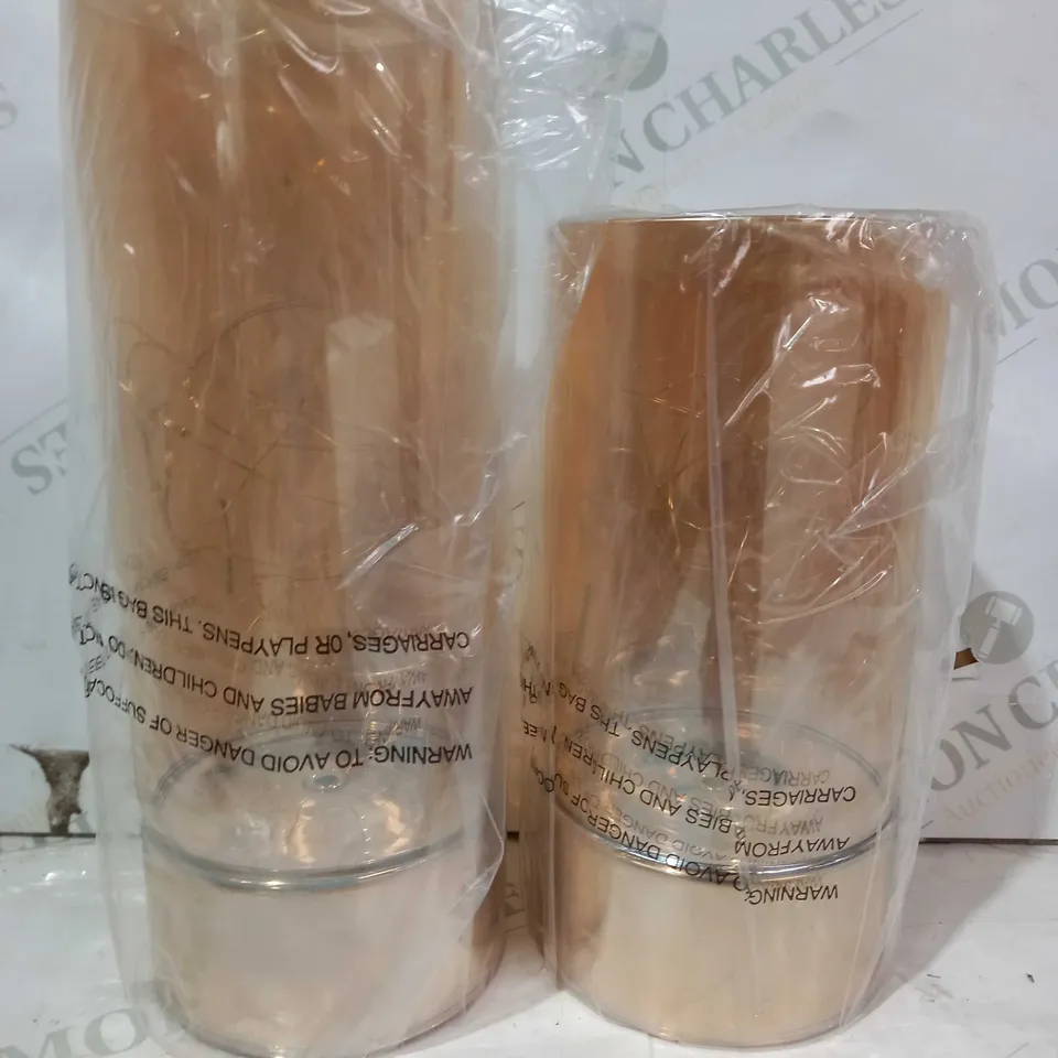 BUNDLEBERRY BY AMANDA HOLDEN SET OF WIRE LIGHT GLASS CYLINDER LANTERNS