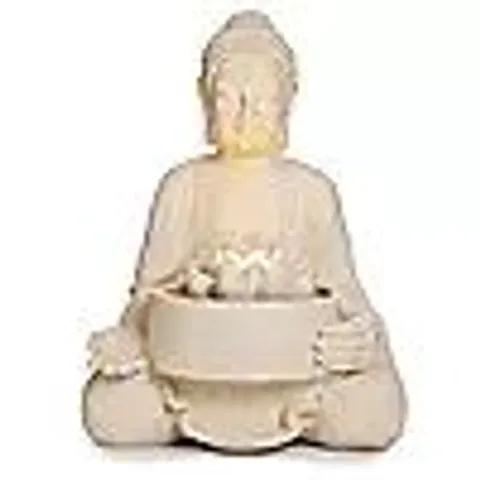 BOXED GARDEN STORIES ILLUMINATED SITTING BUDDHA STATUE 40CM