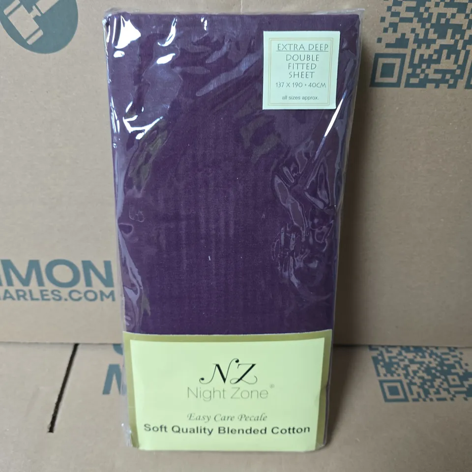 NIGHT ZONE EXTRA DEEP DOUBLE FITTED SHEET – PURPLE (137 X 190 CM + 40 CM)