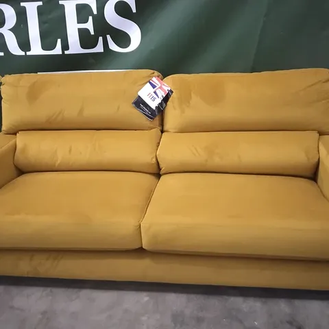 QUALITY BRITISH DESIGNER LOUNGE Co. ROMILLY GOLDEN SPICE FABRIC THREE SEATER SOFA