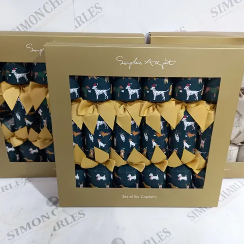 3 BOXES OF SOPHIE ALLPORT CHRISTMAS CRACKERS - 6 PER BOX