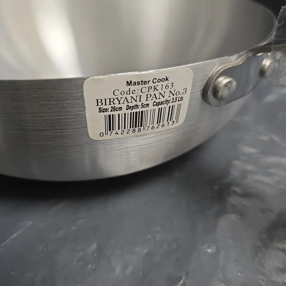 MASTER COOK BIRYANI PAN NO.3 – 26CM DIAMETER, 3.5L CAPACITY