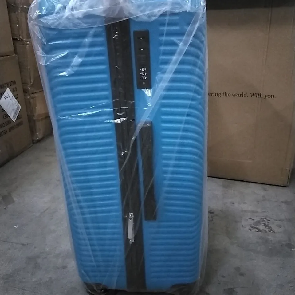 BOXED NEO ELECTRIC BLUE HARD SHELL LUGGAGE SUITCASE