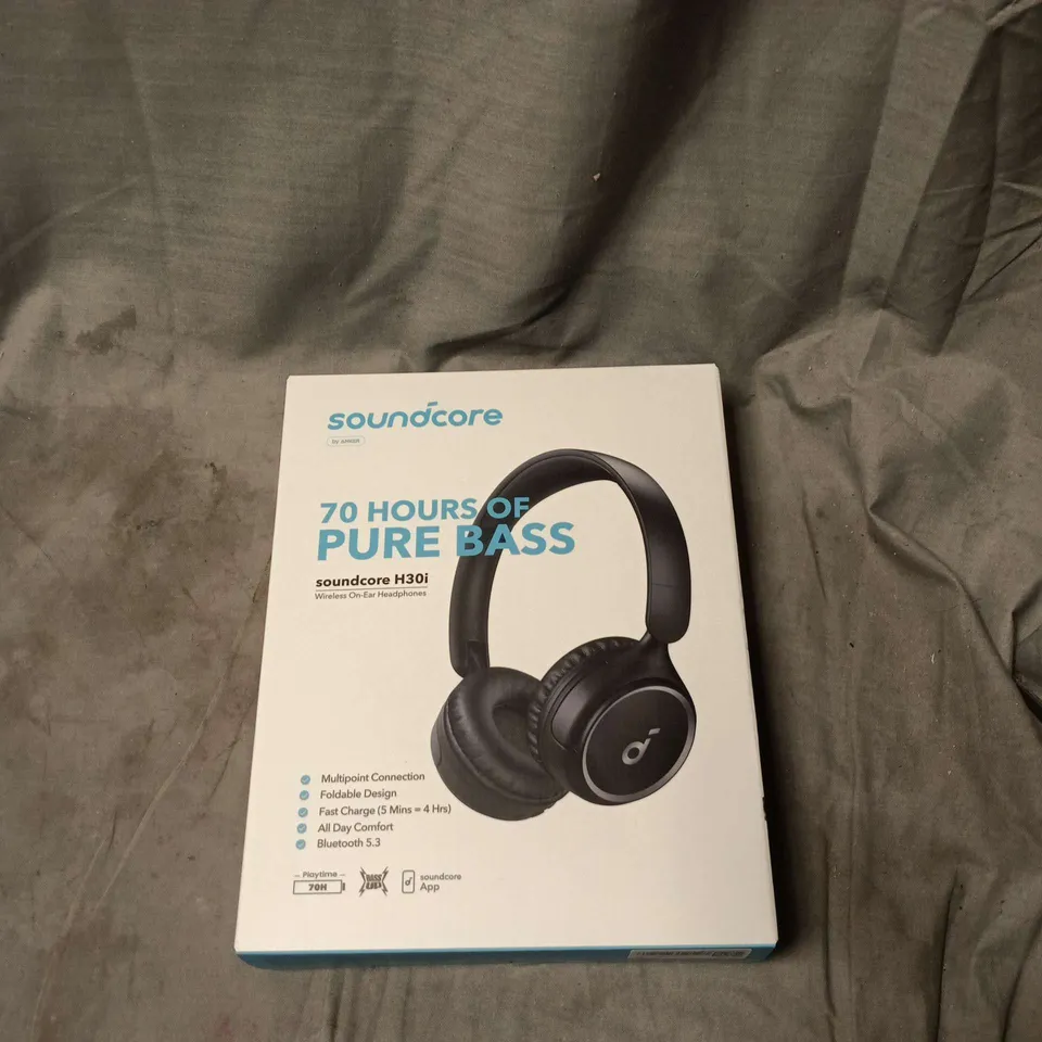 SOUNDCORE BY ANKER H30I WIRELESS ON-EAR HEADPHONES – BOXED
