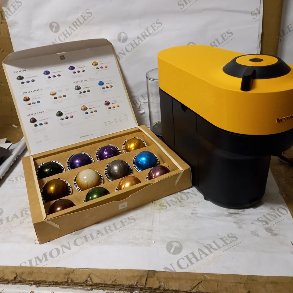 MAGIMIX NESPRESSO VERTUO POP COFFEE POD MACHINE, MANGO YELLOW [M800]