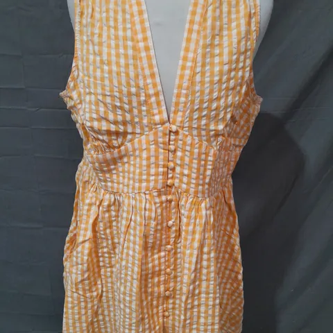 NOBODYS CHILD PETITE STARLIGHT DRESS IN YELLOW GINGHAM CHECK - UK 14