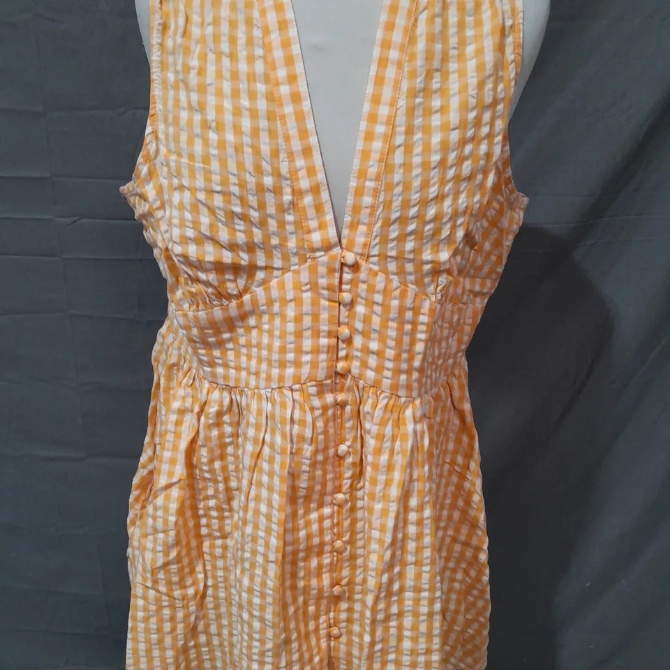 NOBODYS CHILD PETITE STARLIGHT DRESS IN YELLOW GINGHAM CHECK - UK 14