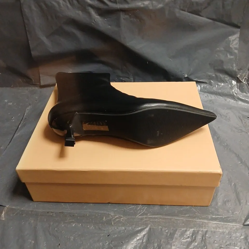 SIMMI LONDON BLACK LEATHER ANKLE BOOTS – WOMEN'S POINTED TOE, STILETTO HEEL UK 5