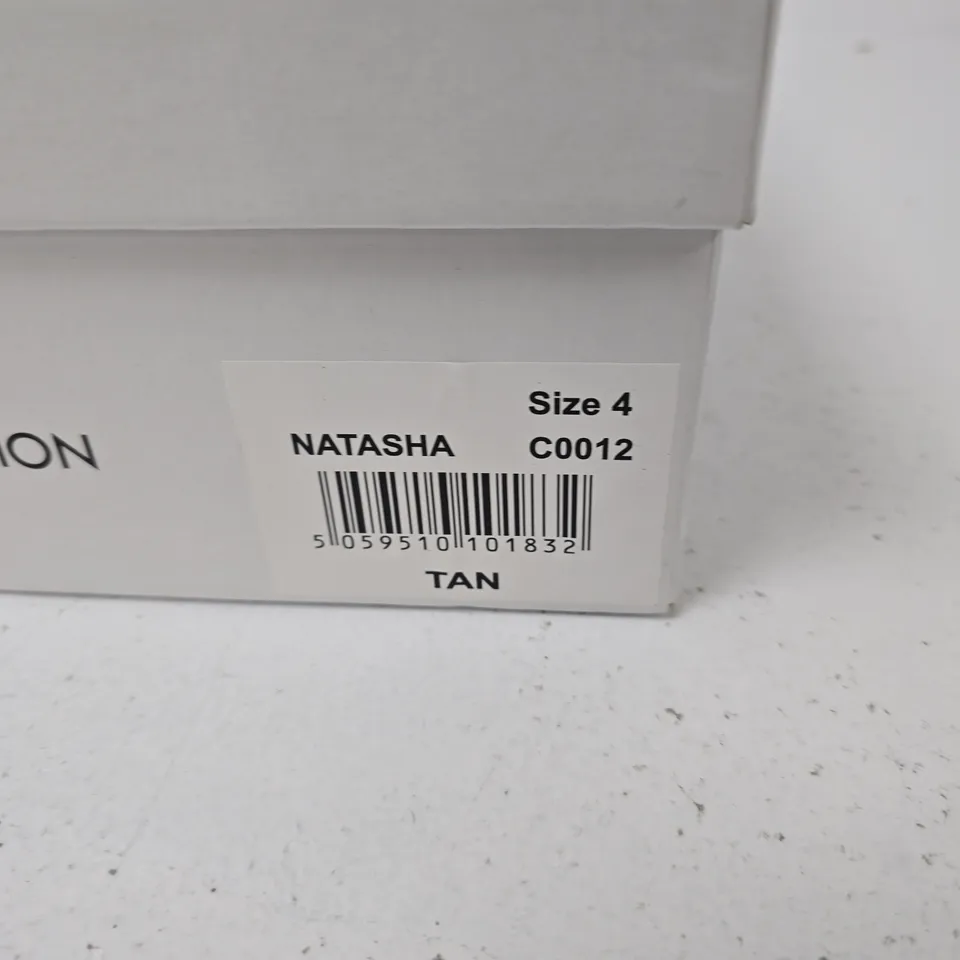 NATASHA LEATHER COLLECTION SANDALS – UK 4 – TAN