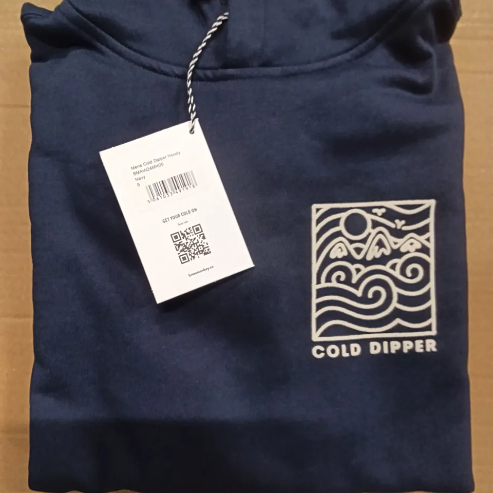 BRAND NEW BOX OF BRASS MONKEY HOODIES - NAVY SIZE SMALL APPROXIMATELY 7