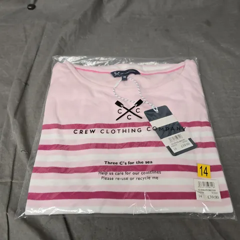BAGGED CREW CLOTHING COMPANY ULTIMATE BRETON TEE - SIZE 14