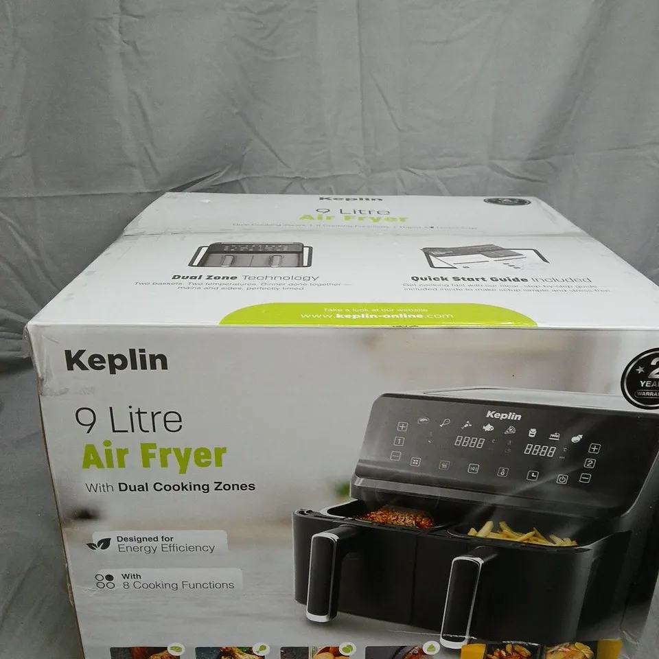 KEPLIN 9 LITRE AIR FRYER – DUAL ZONE COOKING