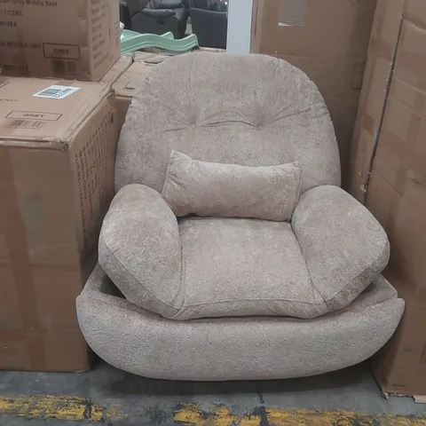 PHOENIX MANUAL RECLINER SWIVEL & ROCKER TEDDY BOUCLE FABRIC CHAIR