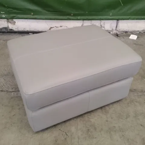 QUALITY DESIGNER G-PLAN SEATTLE FOOTSTOOL - CAMBRIDGE GREY LEATHER 