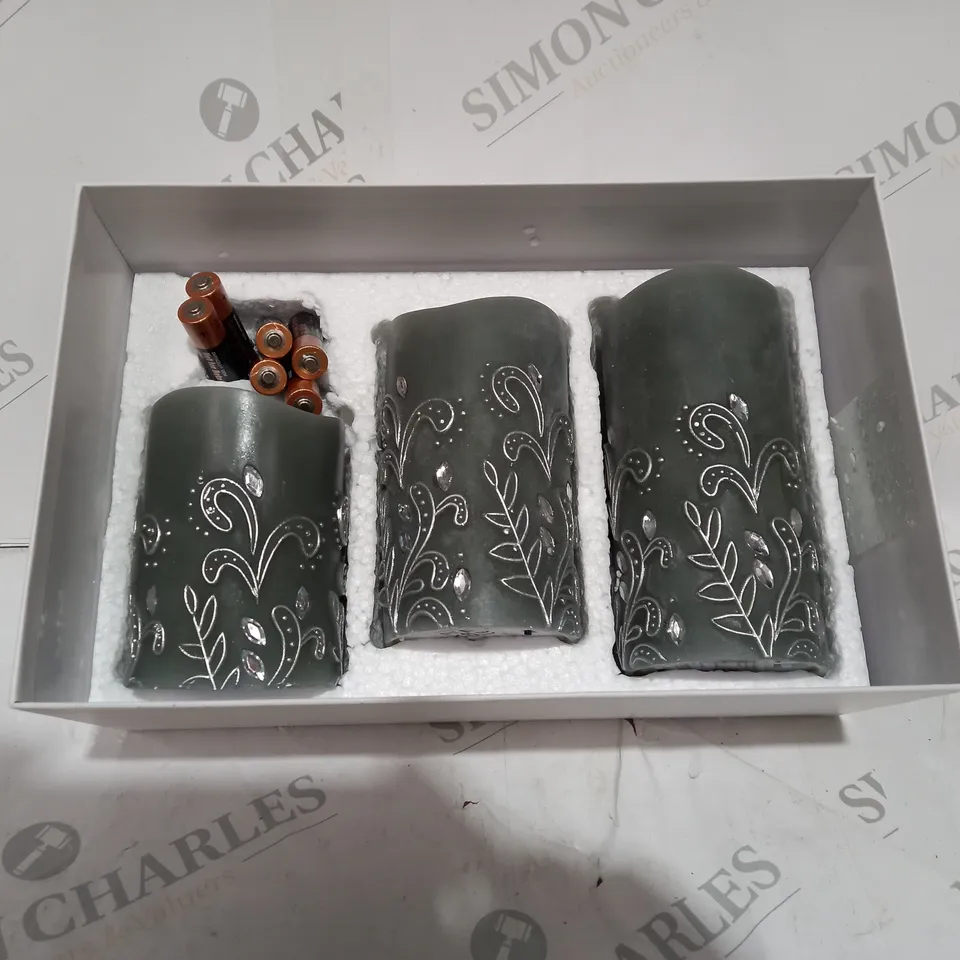 OUTLET ALISON CORK SET OF 3 PRE LIT FLAMELESS CANDLES
