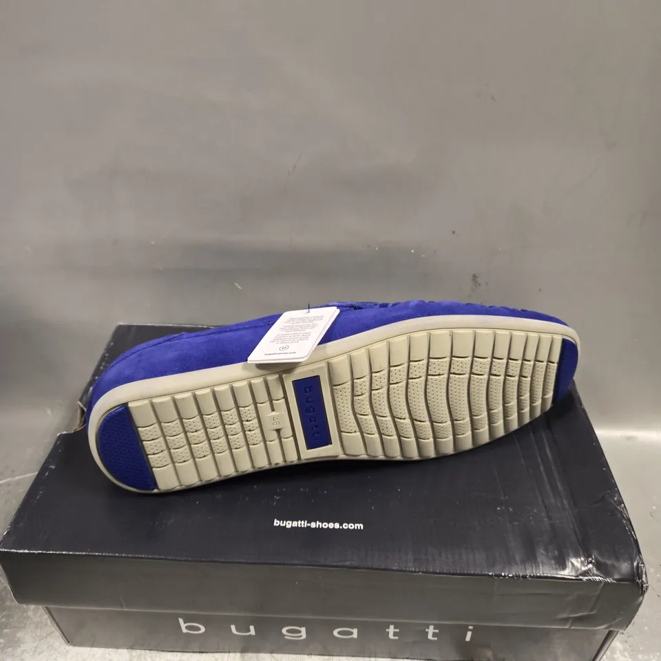 BOXED PAIR OF BUGATTI SLIP ONS IN BLUE - 11