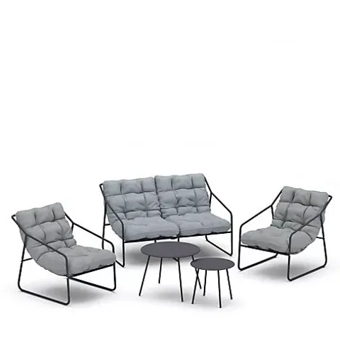 GARDEN STORIES ULTRA COMFORT PADDED LOUNGE SET GREY