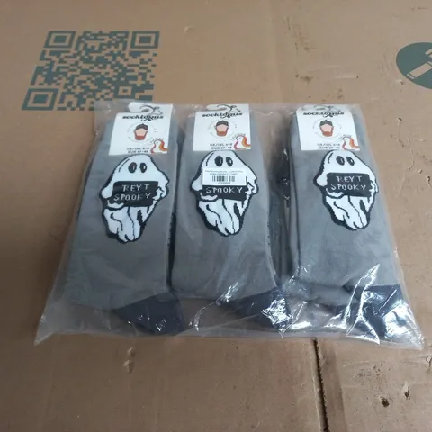 LUKE HORTON SPOOKY SOCKS β GREY, PACK OF 6 UK 4-8 (EUR 37-42)