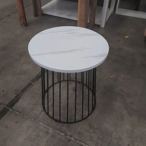 DESIGNER MARBLE EFFECT SIDE TABLE