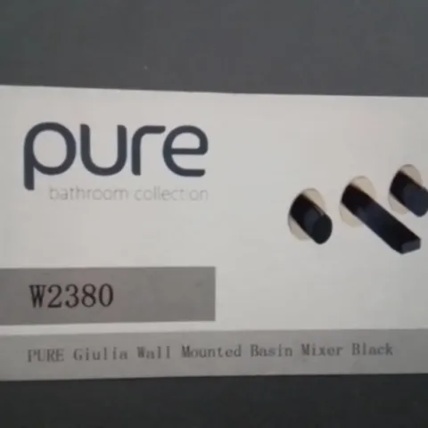 BRAND NEW PURE GIULIA WALL MOUNTED BASIN MIXER TAPS // BLACK