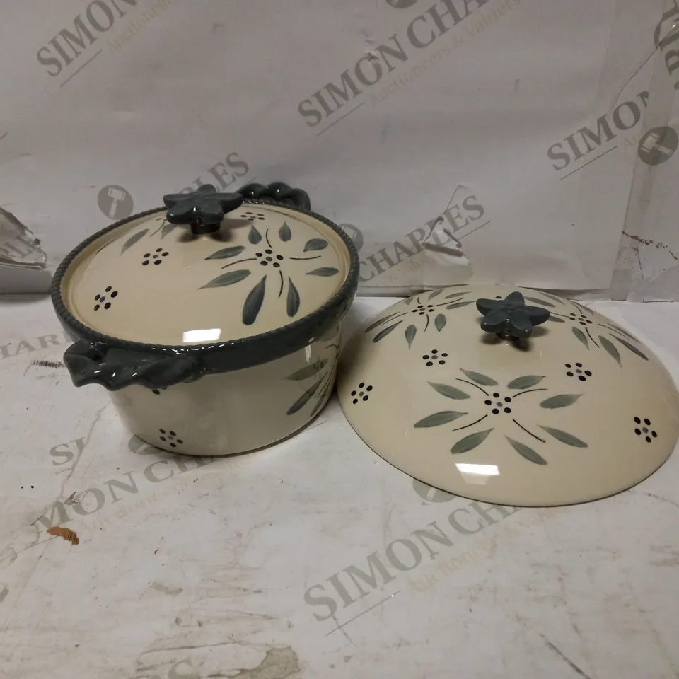 TEMP-TATIONS CERAMIC ROUND CASSEROLE BAKER SET (MISSING BIG POT)