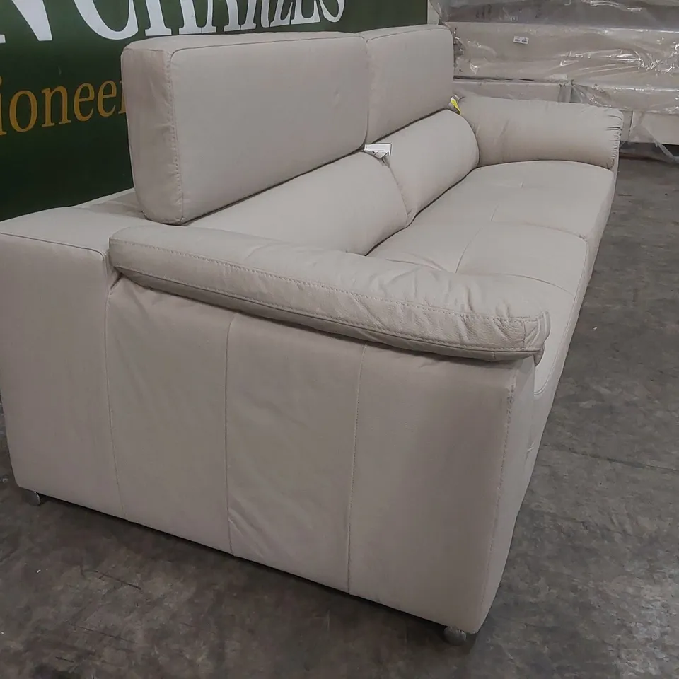QUALITY DESIGNER BRADY 4 SEATER SOFA - GREY LEATHER