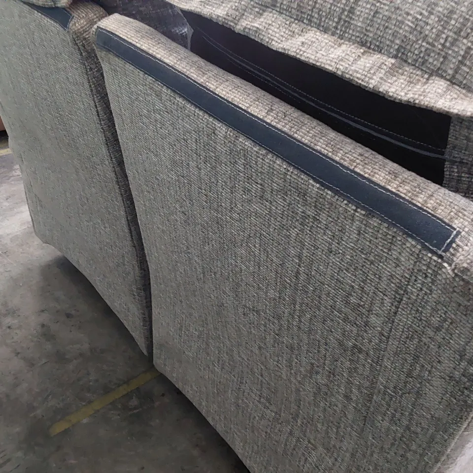 QUALITY BRITISH DESIGNER G PLAN NEWMARKET POWER RECLINING TWO SEATER SOFA COPPICE ASH FABRIC 