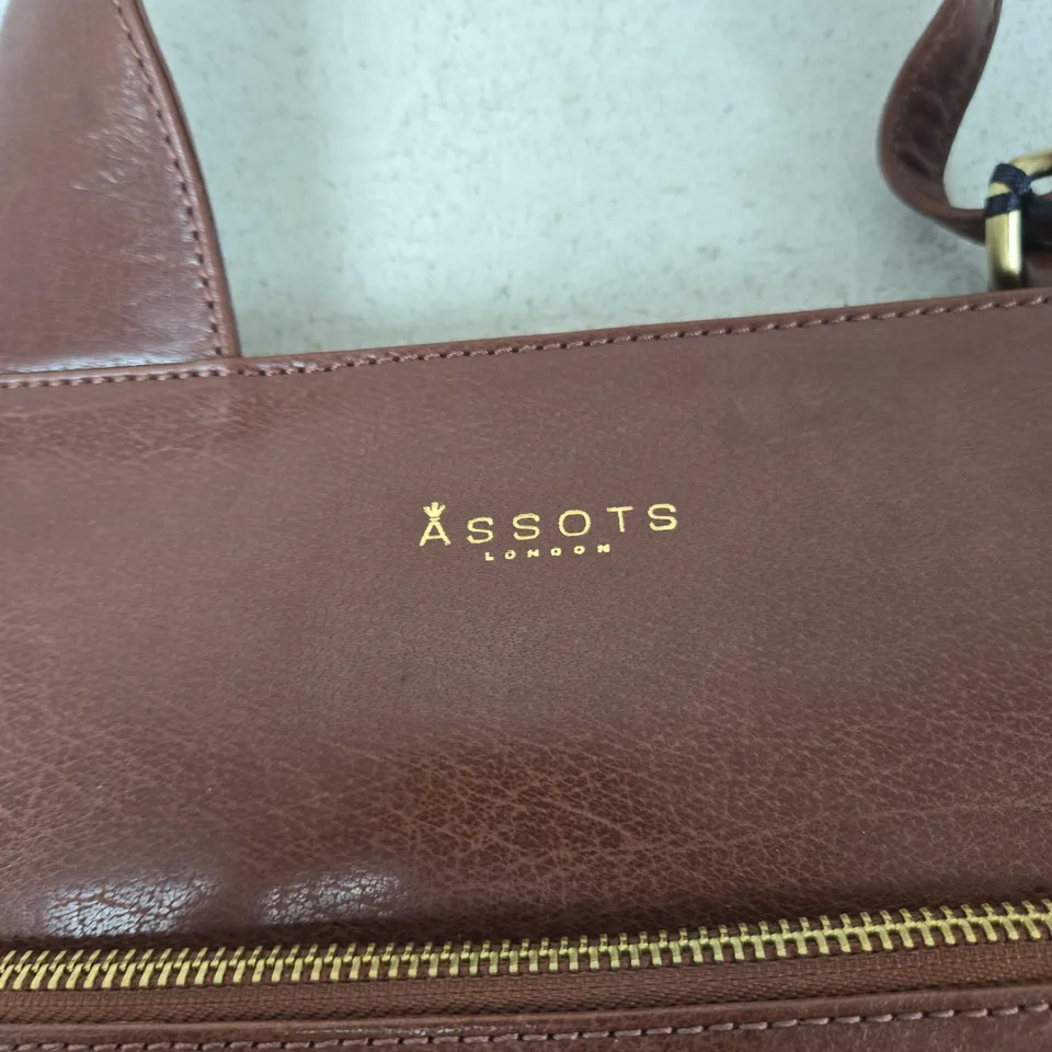 ASSOTS LONDON CANARY BROWN VINTAGE LEATHER CROSSBODY BAG