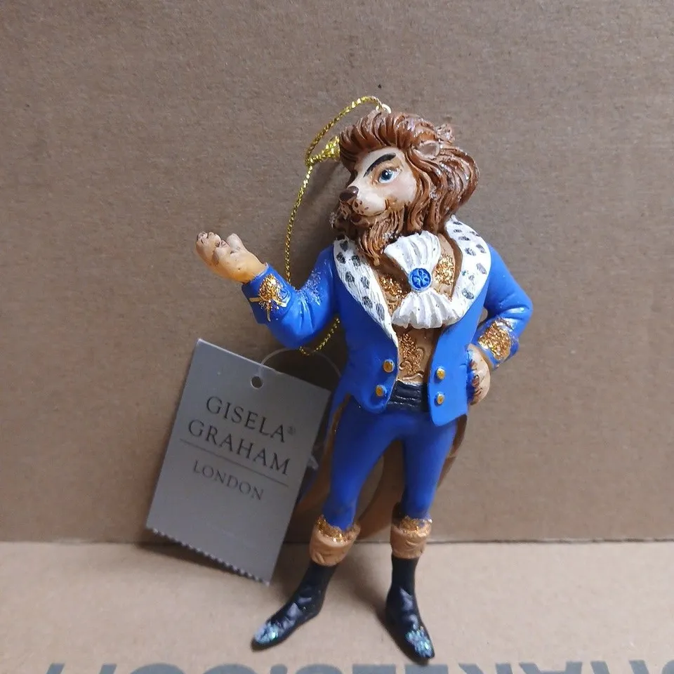 BOX OF APPROXIMATELY 5 GISELA GRAHAM FAIRY TALE COLLECTION RESIN THE BEAST PRINCE CHRISTMAS TREE DECORATIONS 