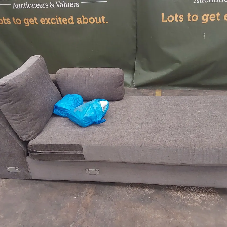 QUALITY DESIGNER CORNER SOFA CHAISE SECTION - GREY FABRIC