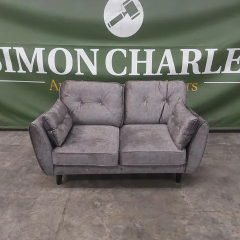QUALITY DESIGNER PAULO 2 SEATER VELVET UPHOLSTERED SOFA 