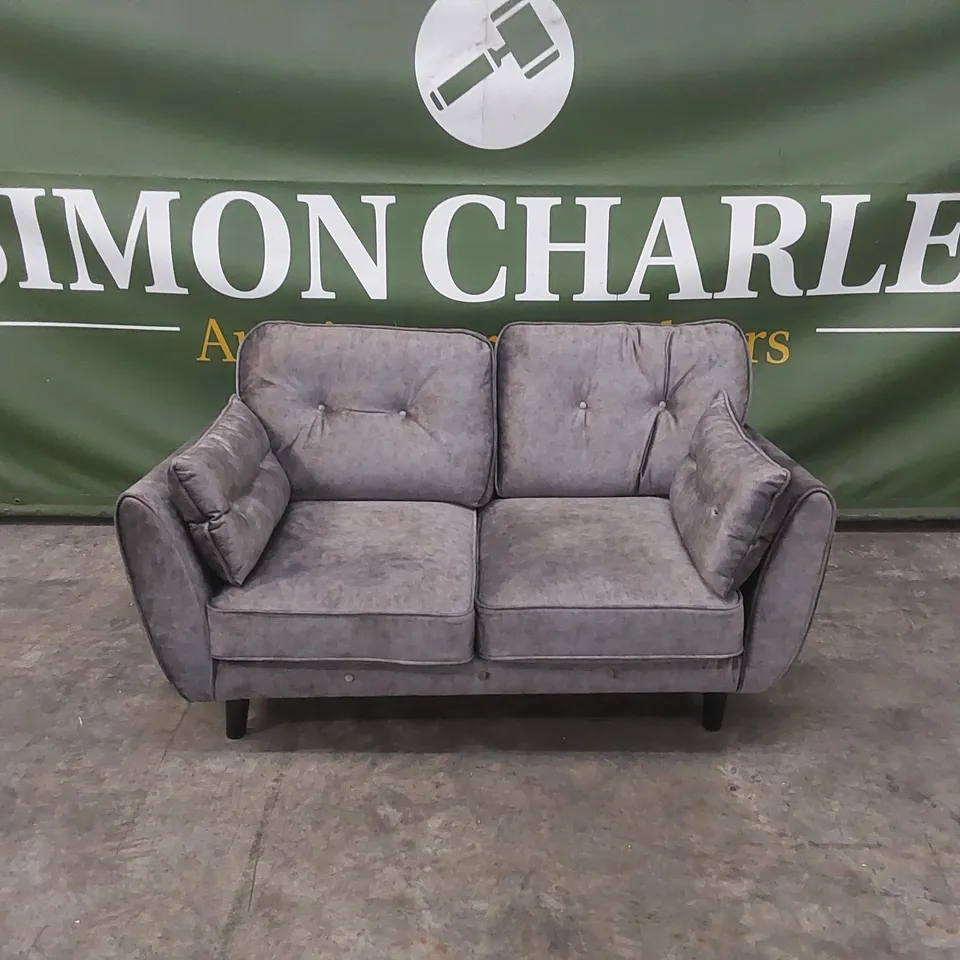QUALITY DESIGNER PAULO 2 SEATER VELVET UPHOLSTERED SOFA 