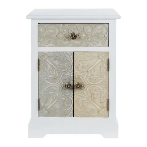 BOXED GLAZER SIDE TABLE WITH STORAGE (1 BOX)